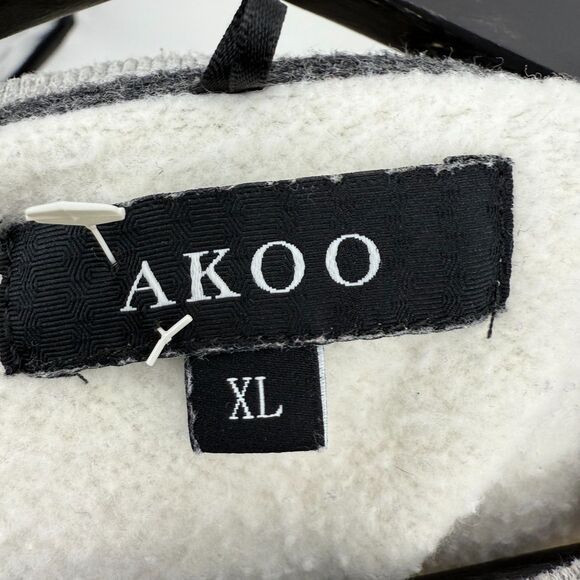 Akoo Sweatshirt Mens Size XL Crew Neck Cream Black camouflage graphicstreetwear - Picture 8 of 13